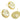 Push Back Stud Earring - Brass - Imitation Silver Stud - Imitation Pearls - 18K Real Gold Plating - 7.4gr - MJ103115 - MinjuanRong