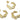 Push Back Stud Earring - brass - Imitation silver needle - 18k real gold plated - 8gr - MJ100689 - MinjuanRong