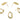 Push Back Stud Earring - brass - Imitation silver needle - 18k real gold plated - 6.1gr - MJ100669 - MinjuanRong