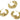 Push Back Stud Earring - Brass - Steel Stud - 18k real gold plated brass - 17.8gr - MJ100720 - MinjuanRong