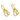 Push Back Stud Earring - Brass - 925 silver Stud - 18K Real Gold Plating - 10gr - MJ102948 - MinjuanRong