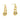 Push Back Stud Earring - Brass - 925 Silver Stud - 18K Real Gold Plating - 10.1gr - MJ103004 - MinjuanRong