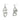 Push Back Stud Earring - Brass - 925 Silver Stud - 18K Real White Gold Plating - 8gr - MJ103048 - MinjuanRong
