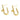Push Back Stud Earring - Brass - Imitation Silver Stud - 18K Real Gold Plating - 6.7gr - MJ103075 - MinjuanRong