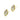 Push Back Stud Earring - Brass - Imitation Silver Stud - Resin - 18K Real Gold Plating - 5.7gr - MJ102988 - MinjuanRong