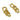 Push Back Stud Earring - Brass - Stainless steel Stud - 18k Real Gold Plating - 12.55gr - MJ200914
