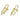 Push Back Stud Earring - Brass - Imitation Silver Stud - 14k Real Gold Plating - 5.2gr - MJ103109 - MinjuanRong