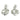 Push Back Stud Earring - Brass - 316 Stainless Steel Stud - 18K Real White Gold Plating - 13.4gr - MJ103932 - MinjuanRong