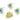 Push Back Stud Earring - Brass - Cubic Zircon - Enamel - Brass Stud - 18K Real Gold Plating - 3gr - MJ102971 - MinjuanRong
