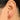 Push Back Stud Earring - Brass - Cubic Zircon - 316 Stainless Steel Stud - Light orange (CZ-11L)  - 18K Real Gold Plating - 3.6gr - MJ101780 - MinjuanRong