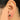 Push Back Stud Earring - Brass - Cubic Zircon - 316 Stainless Steel Stud - 18k Real Gold Plating - Black (CZ-22) - 3gr - MJ101757 - MinjuanRong