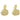 Push Back Stud Earring - Brass - 316 Stainless Steel Stud - 18K Real Gold Plating - 13.5gr - MJ103957 - MinjuanRong