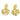 Push Back Stud Earring - Brass - 316 Stainless Steel Stud - 18K Real Gold Plating - 14.2gr - MJ103933 - MinjuanRong