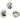 Push Back Stud Earring - Brass - 18K Real White Gold Plating - 9gr - MJ101490 - MinjuanRong