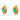 Push Back Stud Earring - Brass - Cubic Zircon - Green Spinel - 316 Stainless Steel Stud - 18K Real Gold Plating - 4.8gr - MJ104084 - MinjuanRong