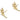Push Back Stud Earring - Brass - 316 Surgical Stainless Steel Stud - 18K Real Gold Plated Brass - 3.6gr - MJ101834 - MinjuanRong
