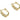 English Lock Earring - Brass - Zircon - Brass stud - 18K Real Gold Plated Brass - 4.2gr - MJ200287 - MinjuanRong