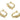 English Lock Earring - Brass - Zircon - Brass stud - 18K Real Gold Plated Brass - 4.2gr - MJ200287 - MinjuanRong