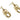 Push Back Stud Earring - Brass - 18K Real Gold Plated Brass - 9.1gr - MJ201823 - MinjuanRong