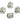 EnglishLock Earring - Brass - zircon - 18K Real White Gold Plating - 5.5gr - MJ101489 - MinjuanRong