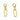Push Back Stud Earring - Brass - Brass Stud - 18k Real Gold Plating - 7.8gr - MJ200632 - MinjuanRong